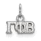 Rhodium Over Sterling Silver LogoArt Gamma Phi Beta Extra Small Pendant