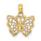 10K Yellow Gold Textured Cut-Out Small Butterfly Charm