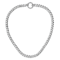 Rhodium Over Sterling Silver 7.25mm Circle Clasp Curb Link 16-inch Necklace