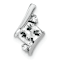 Rhodium Over 10k White Gold 0.52 ctw Cushion White Topaz and Diamond
Chain Slide Pendant