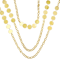 Multi-Row Disc Chain Necklace In 18K Gold Over Bronze