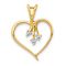 14k Yellow Gold Diamond Heart Pendant