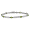 Rhodium Over 14k White Gold Peridot and Diamond Bracelet