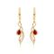 Red Garnet 14K Yellow Gold Over Sterling Silver Pear Drop Earrings