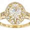 Diamond Simulant Oval, Champagne Diamond And White Zircon Ring In 18K
Gold Over Sterling Silver 2.87ctw