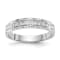 Rhodium Over 14K White Gold AA Quality Trio Ladies Wedding Band 0.09ctw