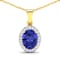 Tanzanite and White Diamond 14K Yellow Gold  Pendant with 18 inch Cable
Chain 1.60ctw