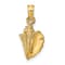 14k Yellow Gold Textured Conch Shell Pendant