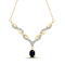 0.55ct Oval Sapphire with White Diamond Accent 14K Gold Over Sterling
Silver Necklace