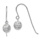 Rhodium Over 14k White Gold Diamond-Cut Ball Dangle Earrings