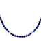Lapis Lazuli Beaded Station Necklace In 18K Gold Over Sterling Silver