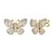 CZ Butterfly Stud Earrings In 14K Gold Over Sterling Silver