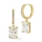 Rachel Zoe White CZ Radiant Cut Charm Huggie Earrings in 14K Gold Over
Sterling Silver
