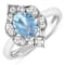 1.16ctw Blue Aquamarine and Diamond 14K White Gold Halo Ring