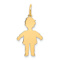 14k Yellow Gold Plain Polished Small Boy Charm