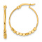 14k Yellow Gold Polished 15/16" Beads Hoop Earrings