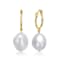 Pear Shape Freshwater Pearl Drop Earrings In 14K Gold Over Sterling Silver