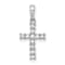 Rhodium Over 10k White Gold Accent Diamond Latin Cross Pendant