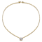 East-West CZ Pave Station Necklace In 14K Gold Over Brass
