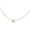 14K Yellow Gold Rhodium-plated Diamond-cut Angel and Cross Necklace