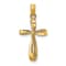 14k Yellow Gold 3D Polished Twisted Cross Pendant