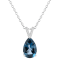 12x8mm Pear Shape London Blue Topaz With Diamond Accents Rhodium Over
Sterling Pendant with Chain