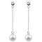 8-9mm White Cultured Freshwater Pearl and Cubic Zirconia Rhodium Over
Sterling Silver Earrings