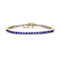 Sapphire Color CZ Tennis Bracelet In 14K Gold Over Brass 5.5ctw