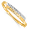 14k Yellow Gold and Rhodium Over 14k Yellow Gold 10mm Diamond-Cut
Overlap Hinged Bangle