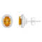7x5mm Oval Citrine 1/5 ctw Diamond Rhodium Over Sterling Silver Halo
Stud Earrings