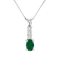 0.64ctw Emerald and Diamond Pendant in in 14k White Gold