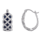 Lab Created Sapphire Hoop Sterling Silver Earrings 2.11ctw
