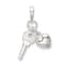 Sterling Silver Textured Heart with Key Charm