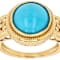 Turquoise Round Solitaire Ring In 18K Gold Over Sterling Silver 11mm