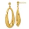 14k Yellow Gold Polished Oval Dangle Earrings