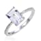 Rectangular Octagonal and Round White Topaz Sterling Silver Ring, 2.92ctw