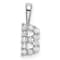 Rhodium Over 14K White Gold Lab Grown Diamond Letter B Initial Pendant