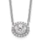 Rhodium Over 14K White Gold Lab Grown Diamond Halo Oval 18 Inch Necklace 0.68ctw