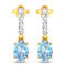 1.02ctw 14K Yellow Gold Aquamarine and White Diamond Halo Earrings