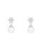 White Cultured Freshwater Pearl 14k White Gold Earrings 7-7.5mm