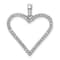 Rhodium Over 14k White Gold Diamond Heart Pendant