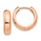 14k Rose Gold 9/16" Round Hinged Hoop Earrings