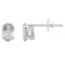 6x4mm Oval White Topaz Rhodium Over 10k White Gold Stud Earrings