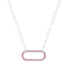 Ruby Sterling Silver Bar Necklace