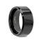 INFINITY Black Tungsten Ring with Beveled Edges 12mm