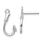 Rhodium Over Sterling Silver Polished Fish Hook Post Earrings