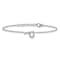 Rhodium Over 14k White Gold Diamond Sideways Letter P Bracelet