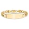 14k Yellow Gold Soft Diamond Shape Curb Link ID Bracelet