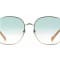 Gucci Silver Tone and Apricot Frame / Green Gradient Lens Sunglasses