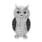 Rhodium Over Sterling Silver Black and White Cubic Zirconia Owl Slide Pendant